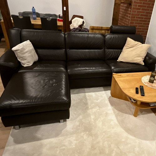 Ecksofa aus leder dunkelbraun - ecksofa,